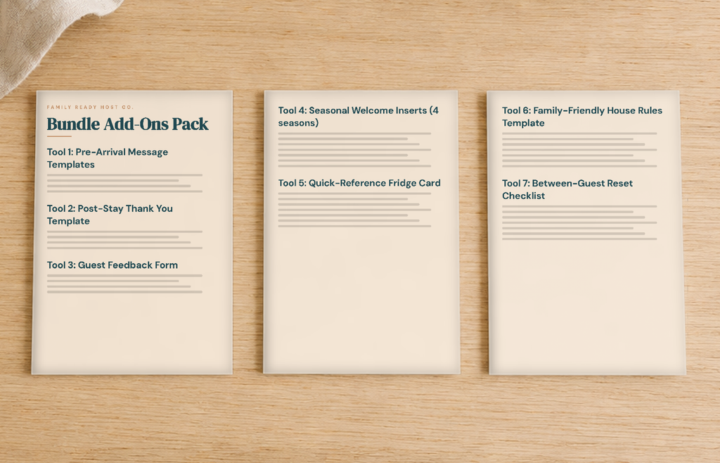 Bundle Add-Ons Pack - host tool templates laid out on a table