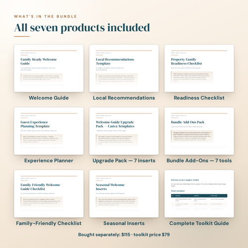 Every template included in the Family-Ready Host Complete Toolkit