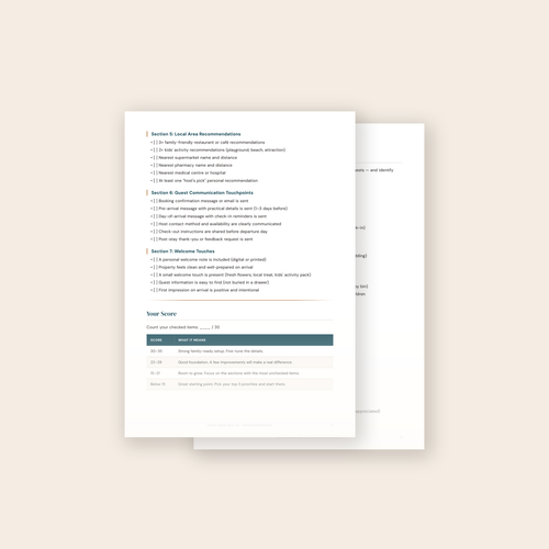 Family Friendly Welcome Guide Checklist - page preview