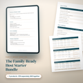 The Family-Ready Host Starter Bundle, five editable Canva templates for family-ready short stays