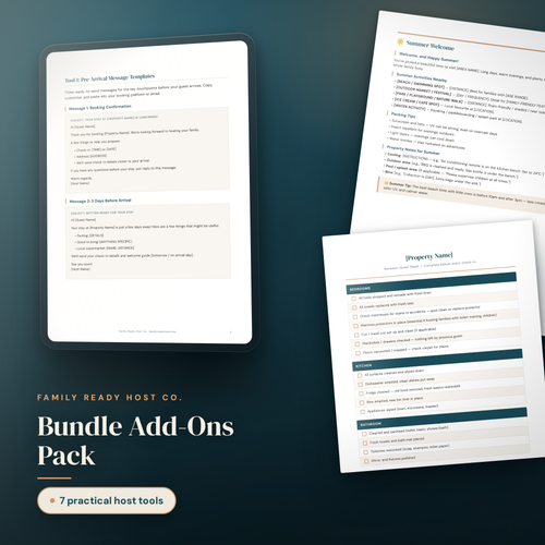 Bundle Add-Ons Pack — editable Canva template shown on tablet and in print